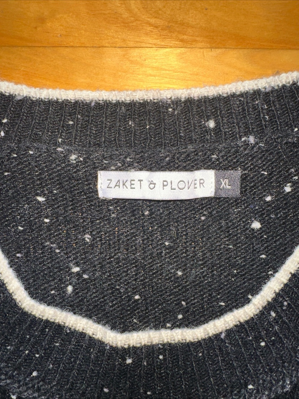 Zaket & Plover Lambswool Sweater XL Black Speckled Oversized Pocket Tunic - Picture 4 of 8